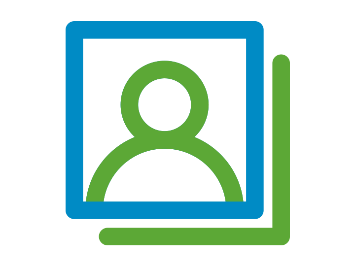 digitale-services-Vorteile-ein-konto-fuer-alle Person in Rahmen als Icon