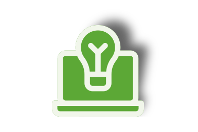 digitale-services-Zielgruppe-Verwaltung Glühbirne vor Laptop als Icon