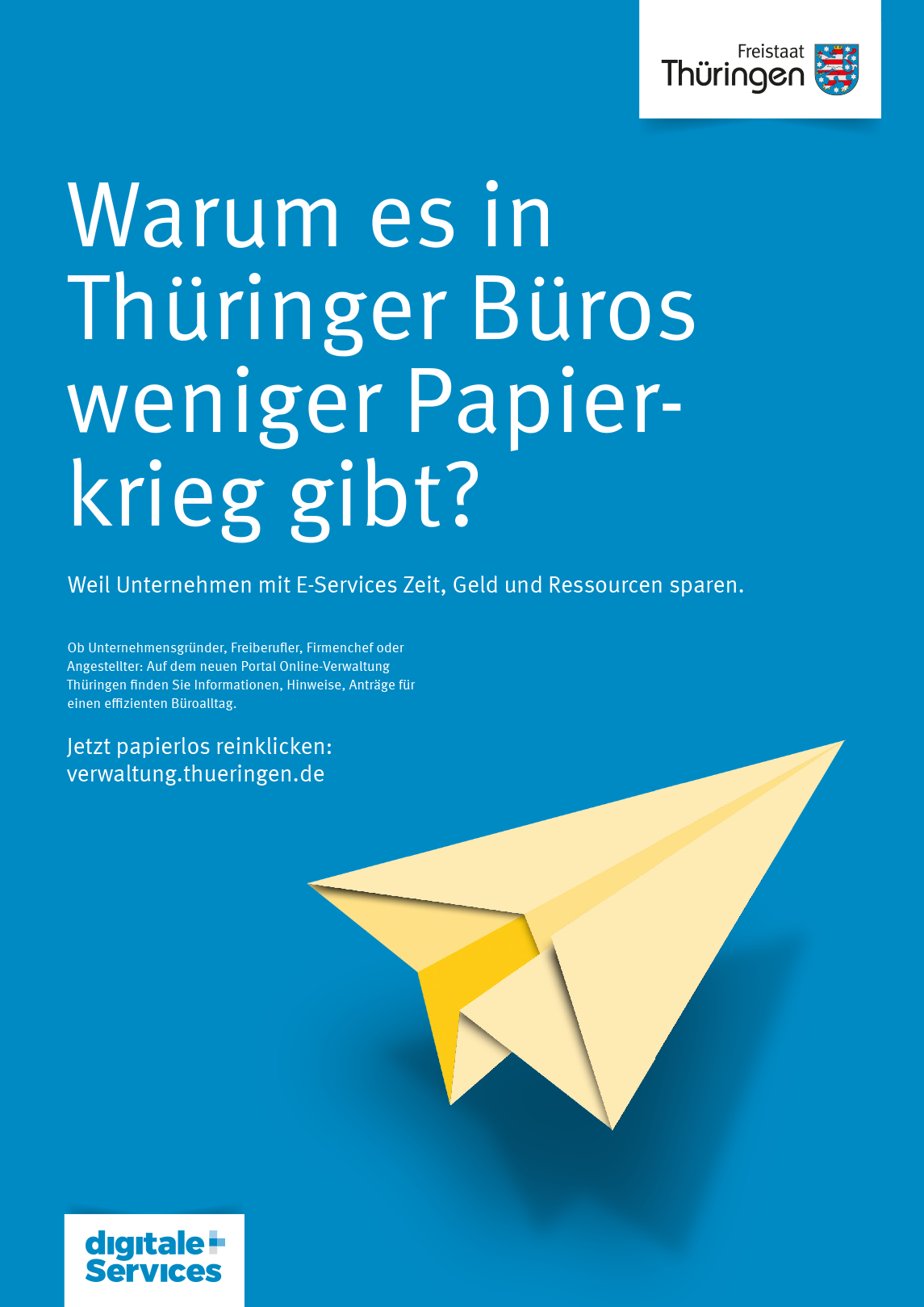 Aufschrift: Warum es in Thüringer Büros weniger Papierkrieg gibt?