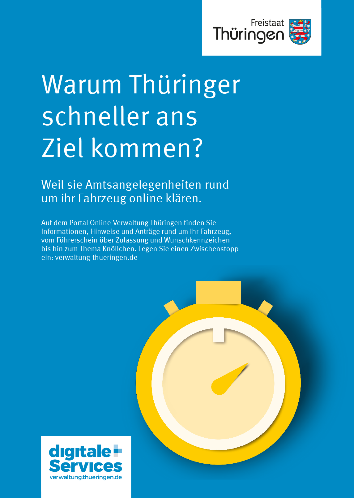 Aufschrift: Warum Thüringer schneller ans Ziel kommen?